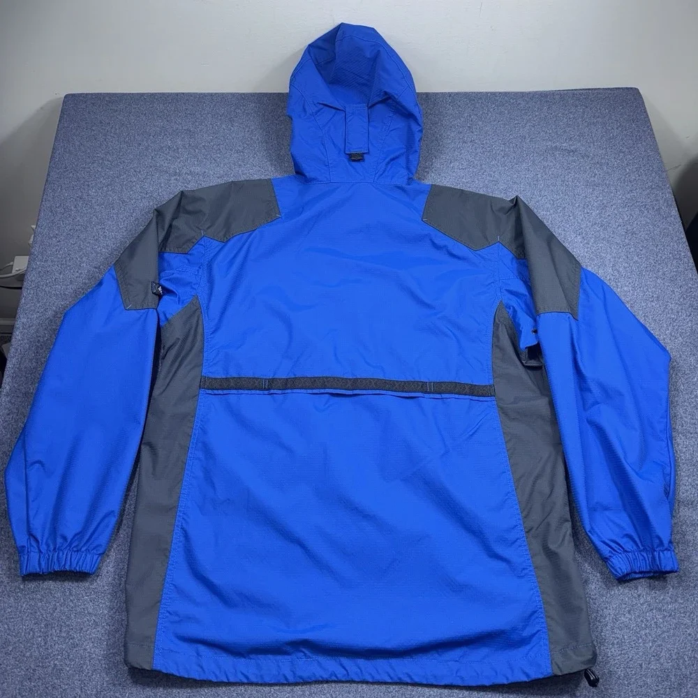 Columbia Jacket Mens M Blue Hooded Waterproof Full Zip Nylon Shell Watertight